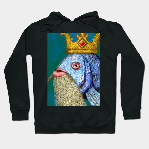 Fish with a Crown Hoodie by maxcode